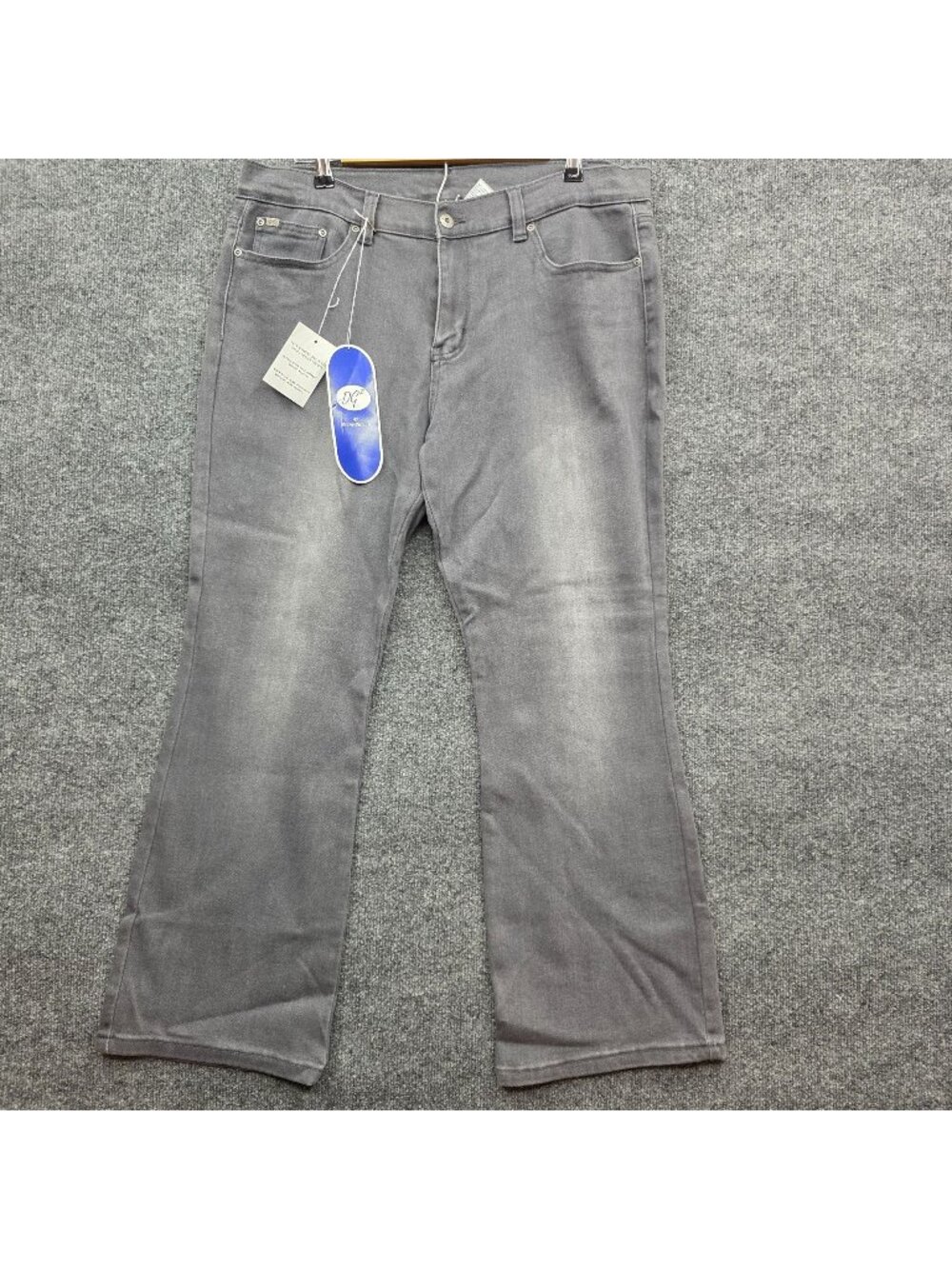 DG2 Diane Gilman 16P Gray Bootcut Stretch Jeans Faded Denim Casual Streetwear